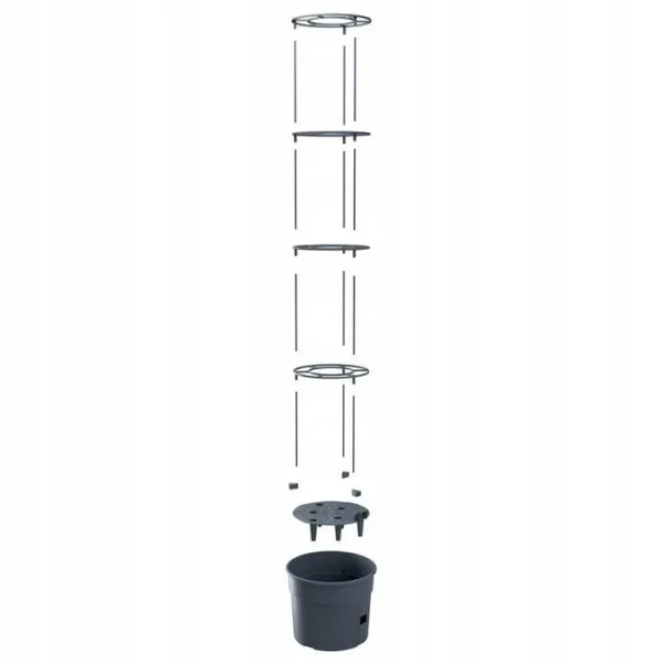 Ghiveci decorativ pentru rosii, rotund, antracit, 39.2x31.5x153 cm, Tomato Grower