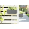 Jardiniera decorativa, suport metalic, sistem irigare,​​​​​​​ gri, 38x18x16.2 cm, Boardee Fencycase W Old