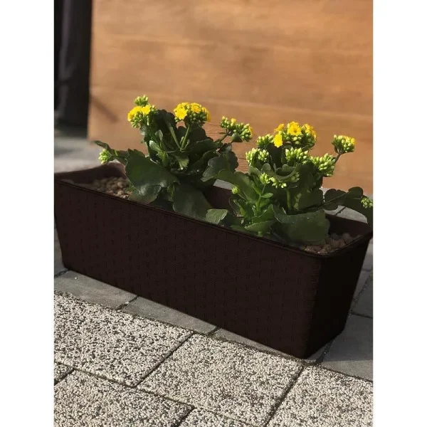Jardiniera decorativa, maro, 68.5x17.3x15 cm, Ratolla Case P Old 