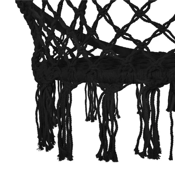 Hamac brazilian, tip scaun, Springos, negru, max 150kg, 79x80x120 cm