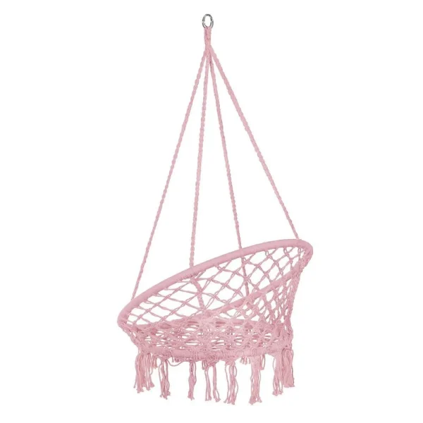 Hamac brazilian, tip scaun, Springos, roz, max 150kg, 79x80x120 cm