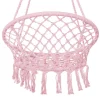 Hamac brazilian, tip scaun, Springos, roz, max 150kg, 79x80x120 cm