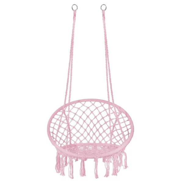Hamac brazilian, tip scaun, Springos, roz, max 150kg, 79x80x120 cm