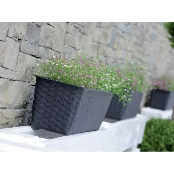 Jardiniera decorativa, antracit, 68.5x17.3x15 cm, Ratolla Case P Old