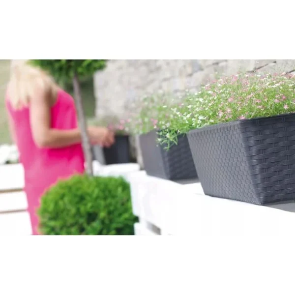 Jardiniera decorativa, antracit, 68.5x17.3x15 cm, Ratolla Case P Old