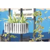 Jardiniera decorativa, suport metalic, sistem irigare,​​​​​​​ alb, 38x18x16.2 cm, Boardee Fencycase W Old