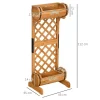 Jardiniera decorativa cu suport pentru plante cataratoare, lemn, 2 nivele, tip butoi, 45x35x112 cm