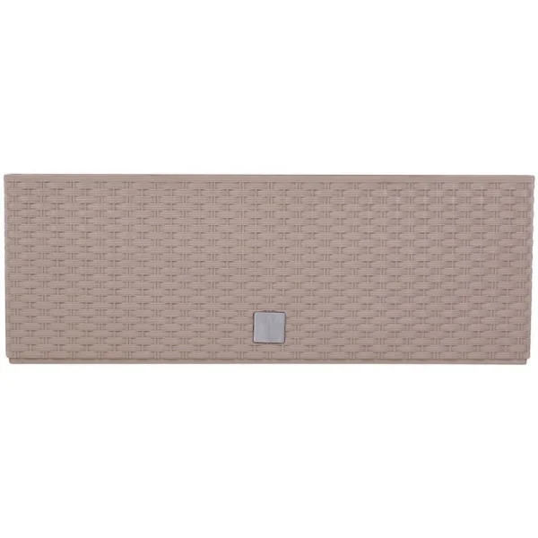 Jardiniera decorativa, imitatie ratan, cafeniu, 39.5x18.5x19.5 cm, Rato Case