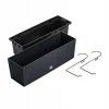 Jardiniera decorativa, suport metalic, imitatie ratan, antracit, 58x18x19.5 cm, Rato Case W