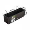 Jardiniera decorativa, suport metalic, imitatie ratan, maro, 58x18x19.5 cm, Rato Case W Old
