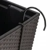 Jardiniera decorativa, suport metalic, imitatie ratan, maro, 58x18x19.5 cm, Rato Case W Old