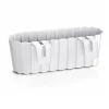 Jardiniera decorativa, suport plastic, alb, 4.9 L, 38.3x21.2x13 cm, Boardee Hook Old