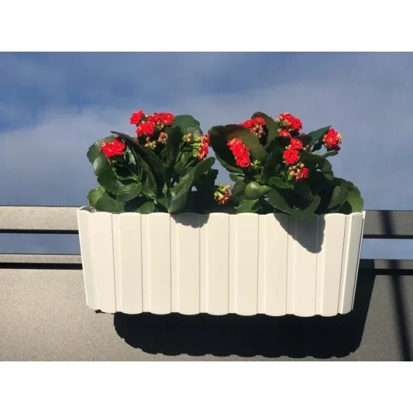 Jardiniera decorativa, suport plastic, alb, 4.9 L, 38.3x21.2x13 cm, Boardee Hook Old