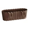 Jardiniera decorativa, suport plastic, maro, 4.9 L, 38.3x21.2x13 cm, Boardee Hook Old