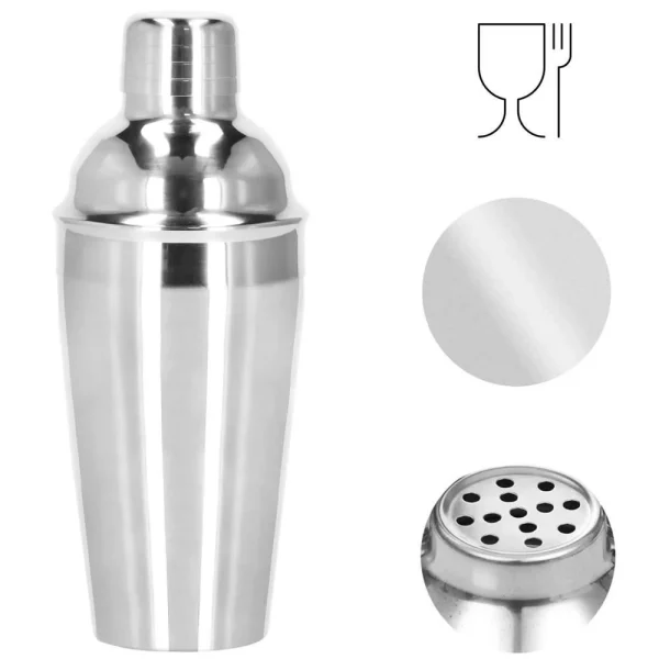 Kit pentru barmani, cocktail shaker, inox, set 5 piese, 550 ml, Springos