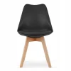 Scaun bucatarie/living, Artool, Mark, PP negru, picioare lemn natur, 49x43x82 cm