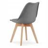 Scaun bucatarie/living, Artool, Mark, PP grafit, picioare lemn natur, 49x43x82 cm