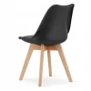 Scaun bucatarie/living, Artool, Mark, PP negru, picioare lemn natur, 49x43x82 cm