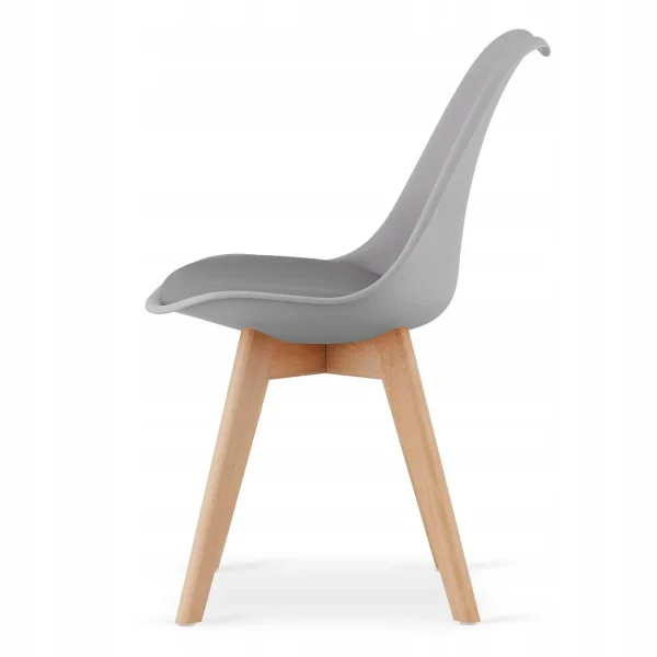 Scaun bucatarie/living, Artool, Mark, PP gri, picioare lemn natur, 49x42x82 cm
