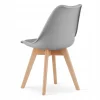 Scaun bucatarie/living, Artool, Mark, PP gri, picioare lemn natur, 49x42x82 cm