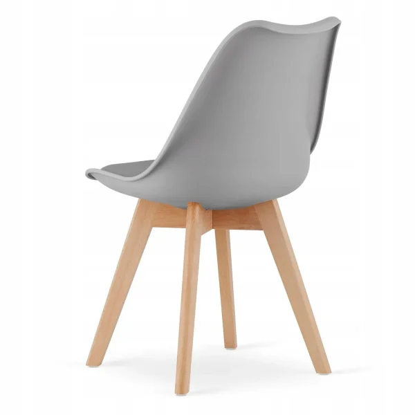 Scaun bucatarie/living, Artool, Mark, PP gri, picioare lemn natur, 49x42x82 cm