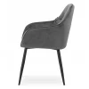 Scaun stil fotoliu bucatarie/living, Artool, Forio, catifea, metal, gri si negru, 61x55.5x81 cm