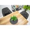 Scaun stil fotoliu bucatarie/living, Artool, Forio, catifea, metal, gri si negru, 61x55.5x81 cm