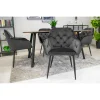 Scaun stil fotoliu bucatarie/living, Artool, Forio, catifea, metal, gri si negru, 61x55.5x81 cm