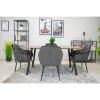 Scaun stil fotoliu bucatarie/living, Artool, Forio, catifea, metal, gri si negru, 61x55.5x81 cm