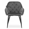 Scaun stil fotoliu bucatarie/living, Artool, Forio, catifea, metal, gri si negru, 61x55.5x81 cm