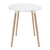 Masa stil scandinav, Artool, Kami, rotunda, MDF si lemn, alb, 60x74 cm