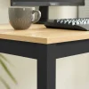Masa pentru sufragerie/living, Artool, pal, metal, stejar si negru, 120x60x75 cm