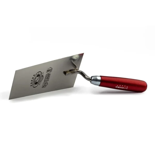 Mistrie inox, trapez, ingusta, sudura in puncte, 18 cm, maner lemn, Olejnik
