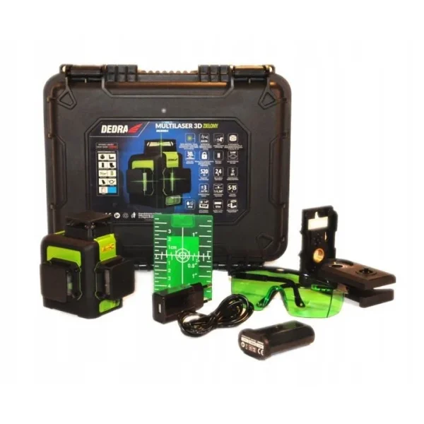 Nivela laser, 3D, verde, 30 m, Dedra