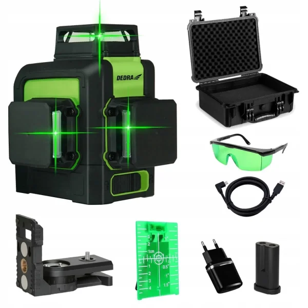 Nivela laser, 3D, verde, 30 m, Dedra