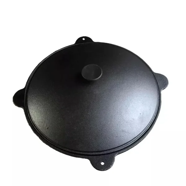 Oala de fonta tip wok, cu capac, 51.5x26 cm, Perfect Home