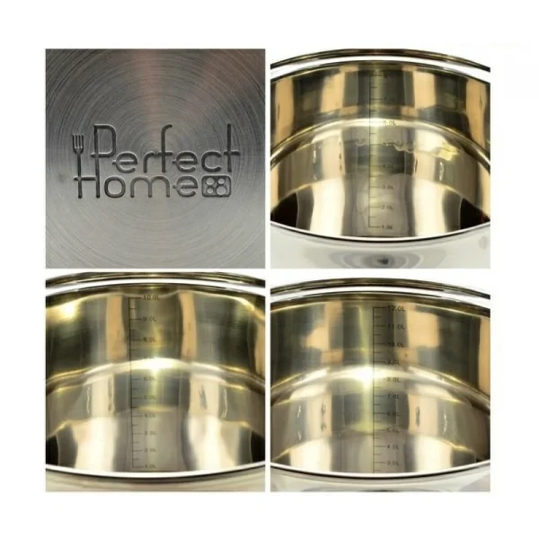 Oale cu capac, inox, set 3 piese, Perfect Home