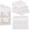 Organizator cosmetice, plastic, 3 niveluri, 2 sertare, alb, 30x25x34 cm, Springos