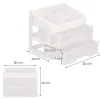 Organizator cosmetice, plastic, 3 niveluri, 2 sertare, alb, 30x25x34 cm, Springos