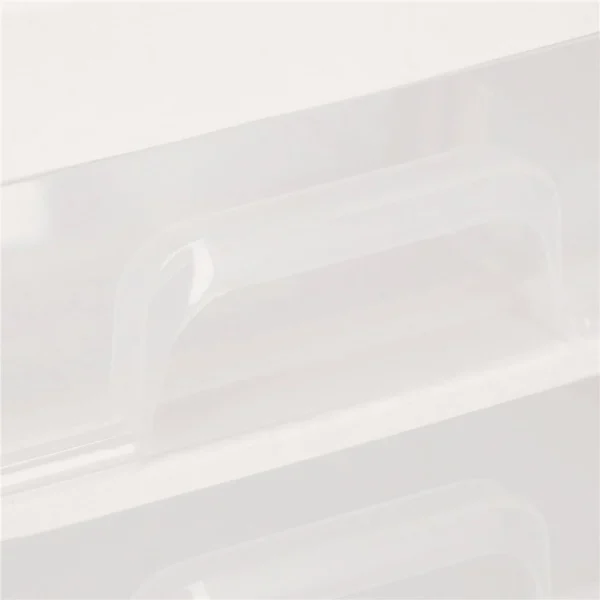 Organizator cosmetice, plastic, 3 niveluri, 2 sertare, alb, 30x25x34 cm, Springos