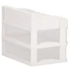 Organizator cosmetice, plastic, 3 niveluri, 2 sertare, alb, 30x25x34 cm, Springos