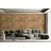 Panou decorativ, PVC, model piatra 3D, nuante bej-maro, 96x48.5cm