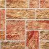 Panou decorativ, PVC, model piatra 3D, nuante maro rosiatic, 96x48.5 cm