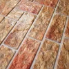 Panou decorativ, PVC, model piatra 3D, nuante maro rosiatic, 96x48.5 cm