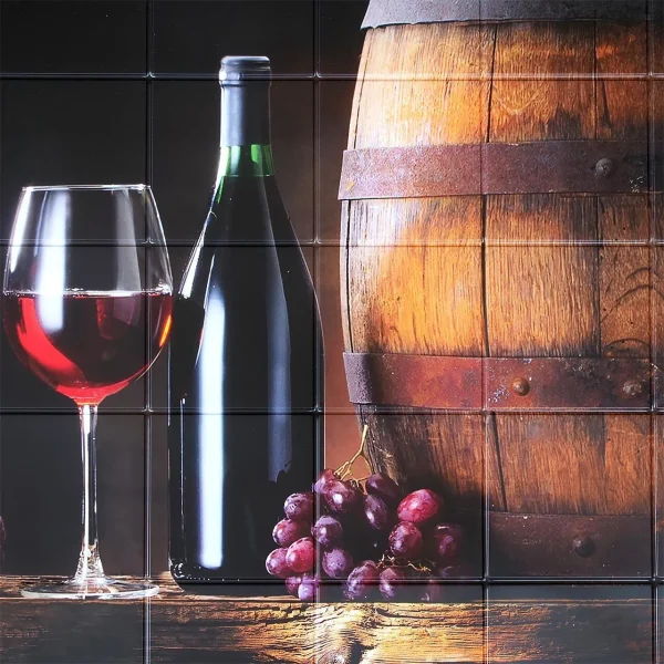 Panou decorativ, PVC, model vin, maro si negru, 96x48.5 cm