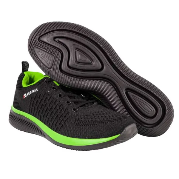 Pantofi casual, elemente flourescente, talpa spuma Eva, negru si verde, marime 38