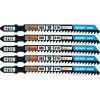 Panza, lama, fierastrau pendular, pentru lemn, HCS, prindere tip T, 8 TPI, taiere rapida, set 5 buc, 100 mm, Richmann