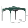 Pavilion pentru gradina/terasa, cadru metalic, material Oxford, cu tarusi, corzi ancorare, geanta, reglabil, verde, 2.95x2.95x2.55 m