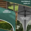 Pavilion pentru gradina/terasa, cadru metalic, material Oxford, cu tarusi, corzi ancorare, geanta, reglabil, verde, 2.95x2.95x2.55 m