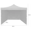 Pavilion pentru gradina/comercial, cadru metalic, 3 pereti, pliabil, albastru, 3x3x3.16 m
